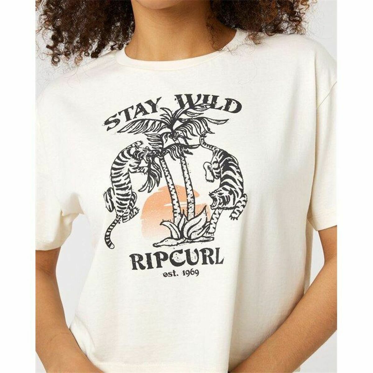 Rip Curl Stay Wild Short Rękaw T-Shirt White-2