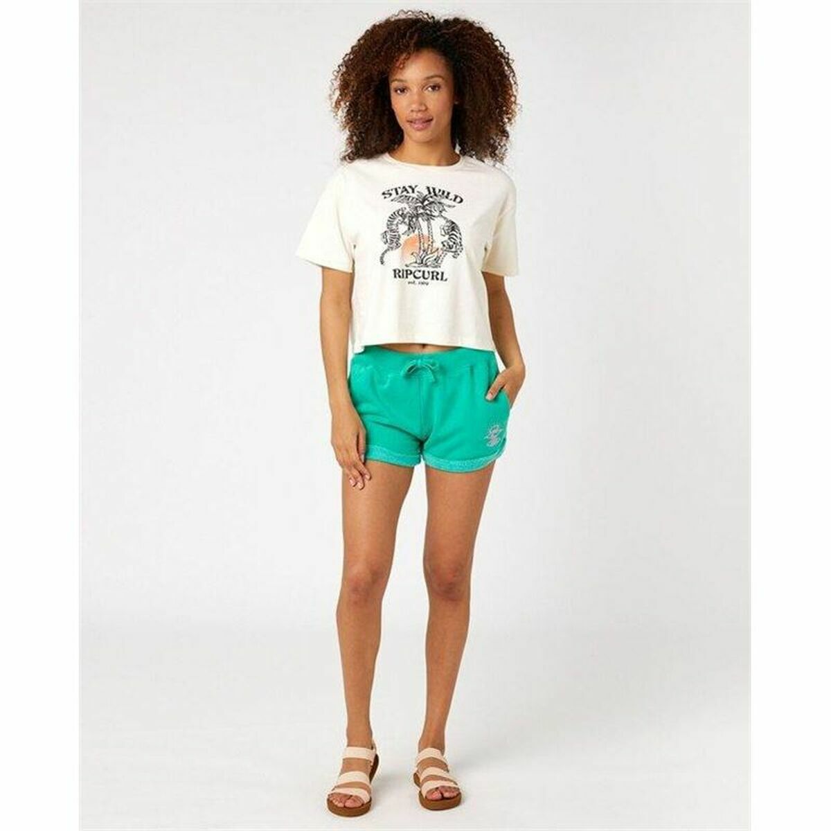 Rip Curl Stay Wild Short Rękaw T-Shirt White-3