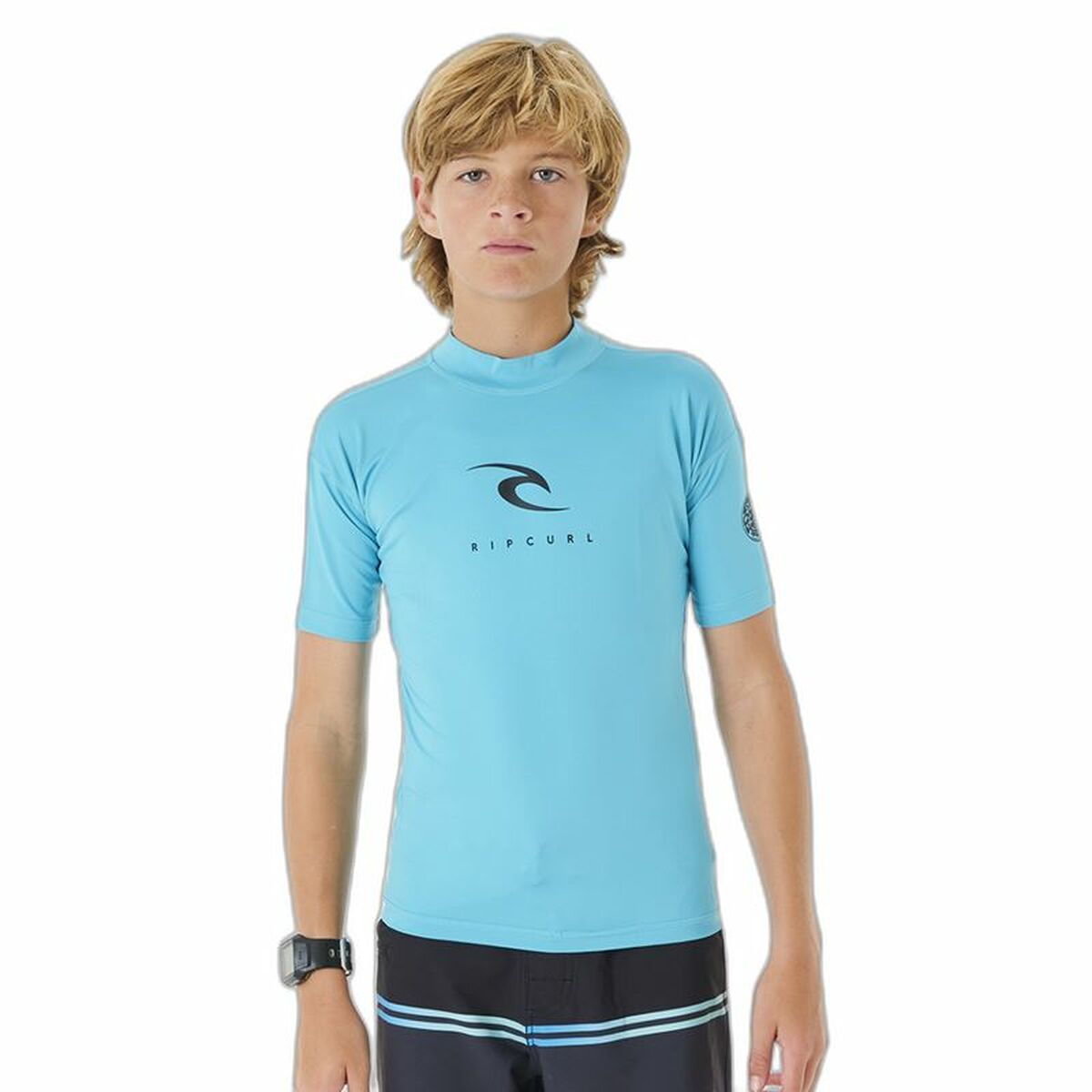 Rip Curl Corps L/S Rash Vest Baby Short Sleeve T-Shirt Blue Lycra Surf-6