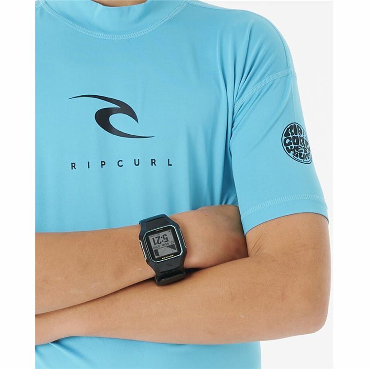 Rip Curl Corps L/S Rash Vest Baby Short Sleeve T-Shirt Blue Lycra Surf-7