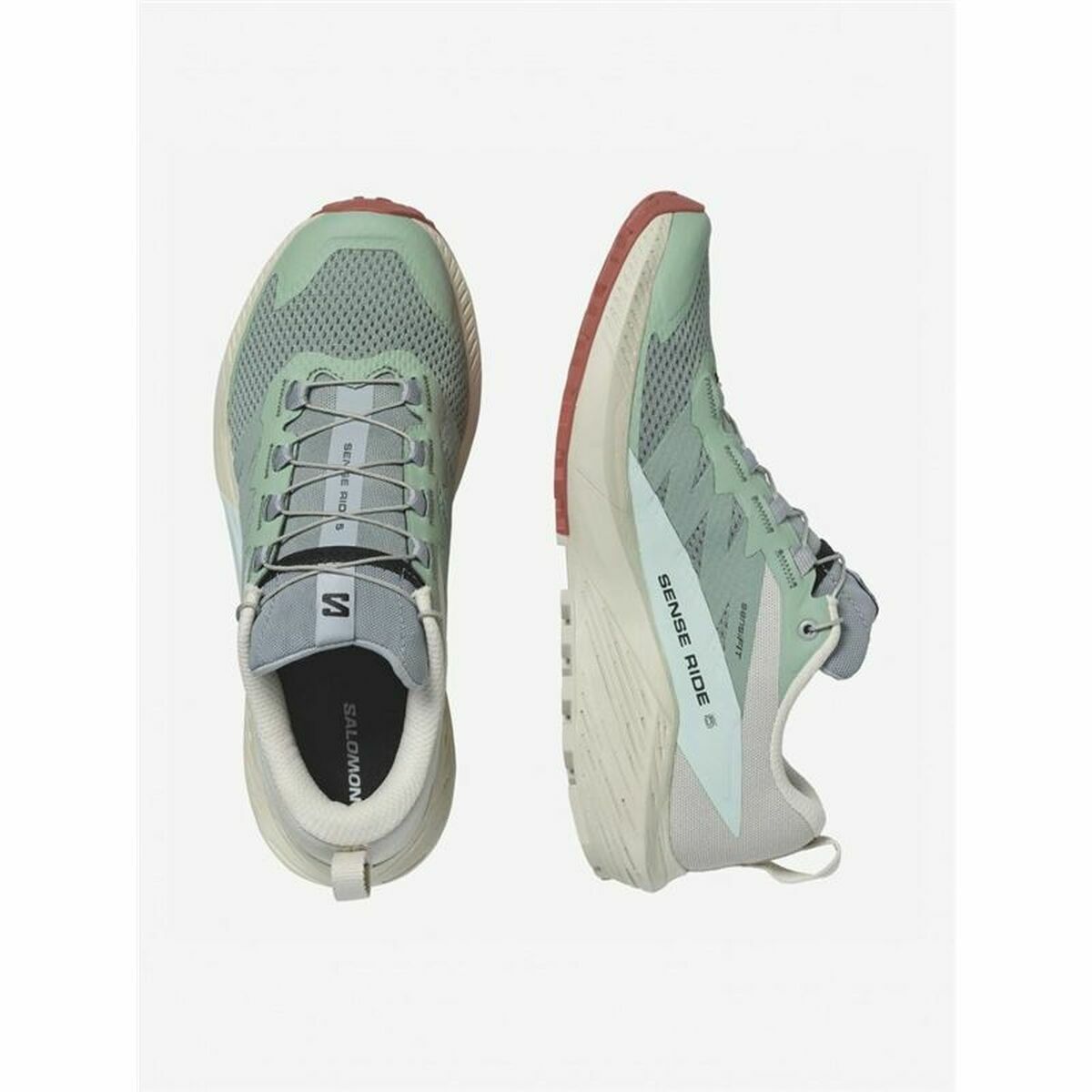 Женские спортивные кроссовки Salomon Sense Ride 5 гора Зеленый Бежевый-4