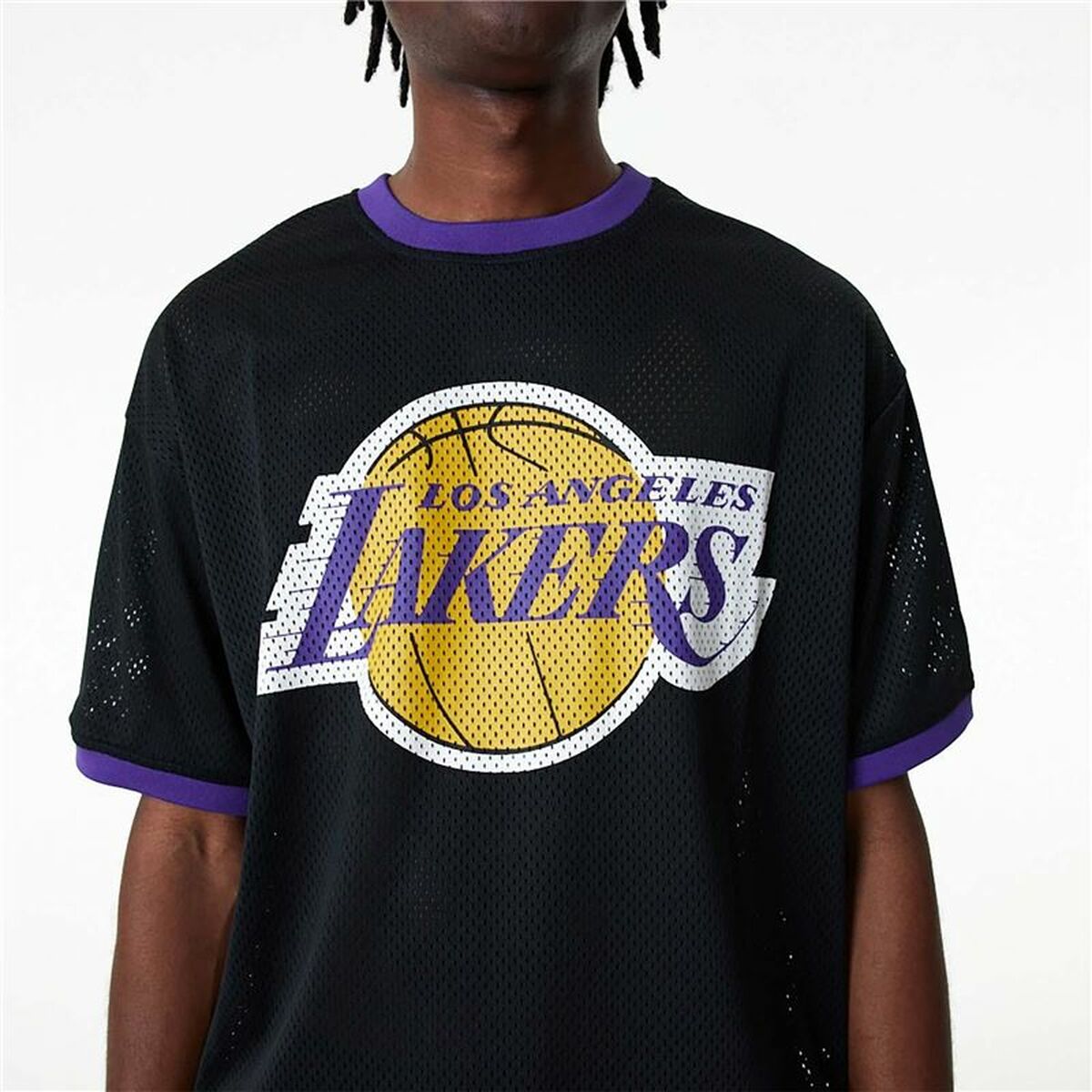 New Era Mesh LA Lakers Basketball Jersey Black-3