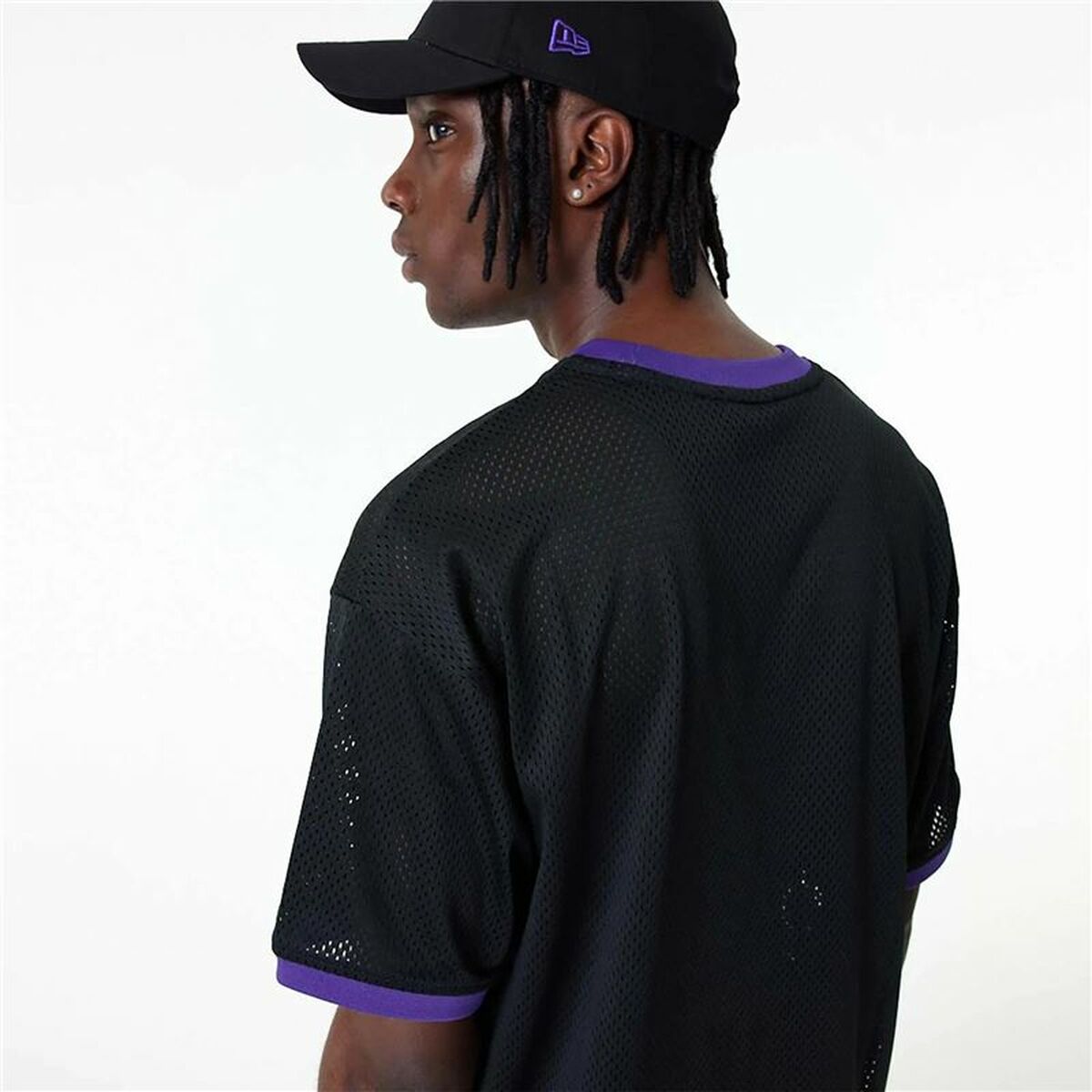 New Era Mesh LA Lakers Basketball Jersey Black-4