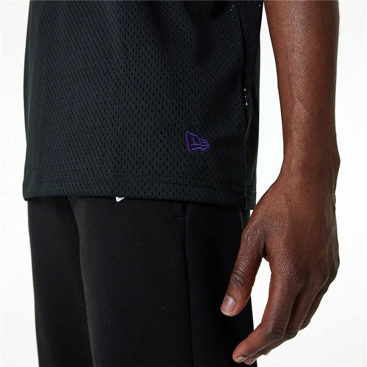 New Era Mesh LA Lakers Basketball Jersey Black-5
