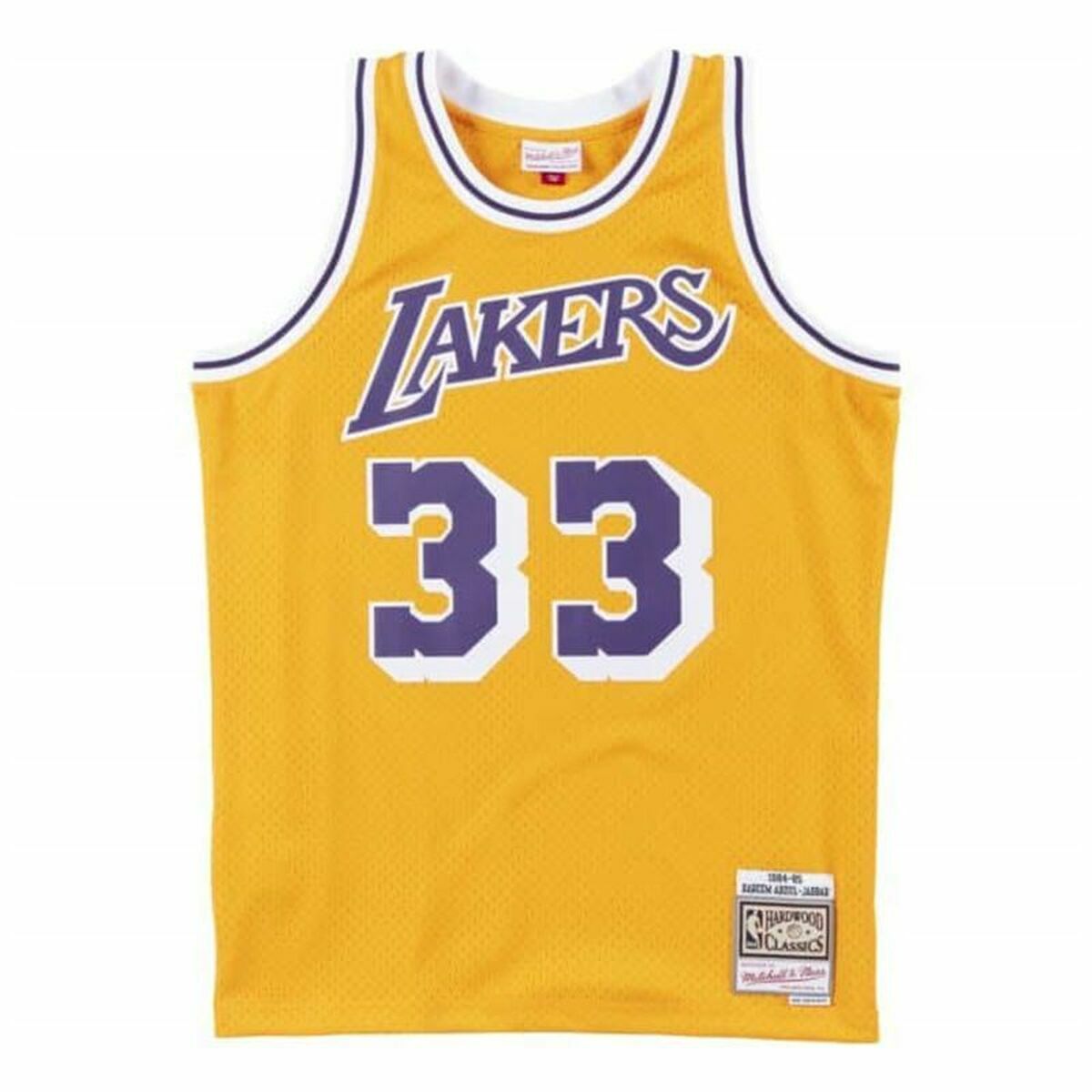 Mitchell & Ness Los Angeles Lakers Basketball Jersey 1984-85 Nº33 Kareem Abdul-Jabbar Yellow-2