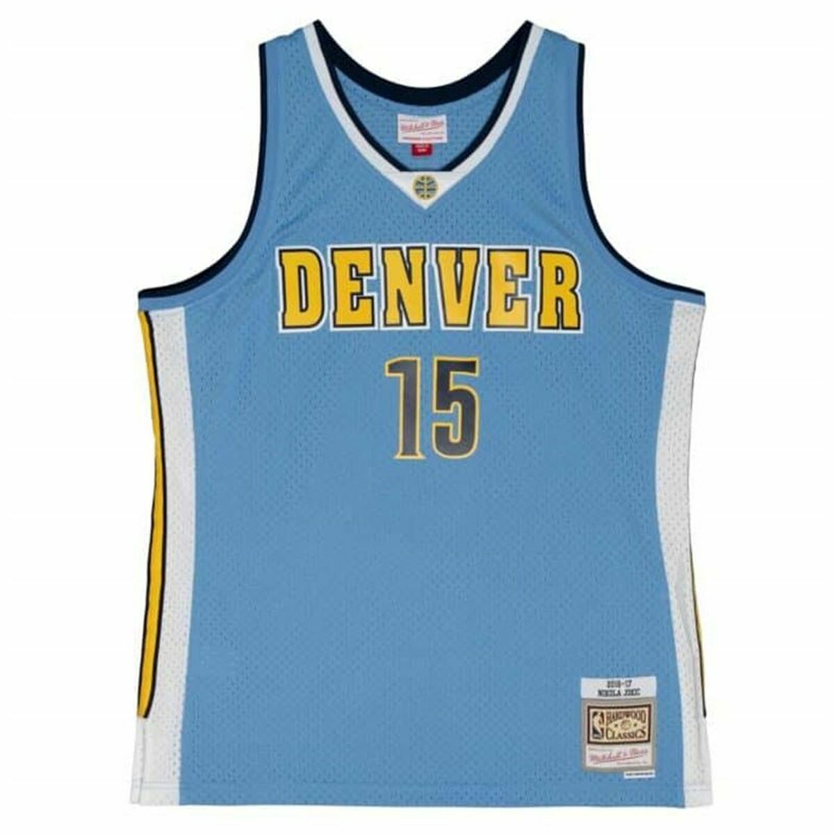 Баскетбольная футболка Mitchell & Ness Denver Nuggets 2016-17 Nikola Jokic Nº15 Аквамарин-2