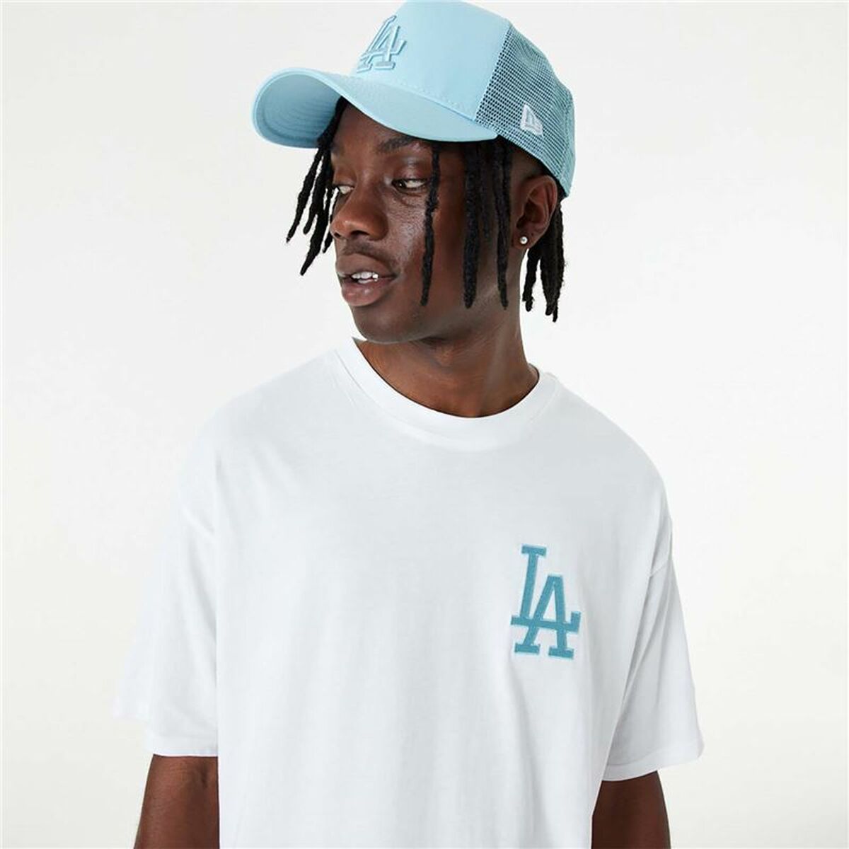 New Era MLB League Essentials LA Dodgers basketball jersey White-3