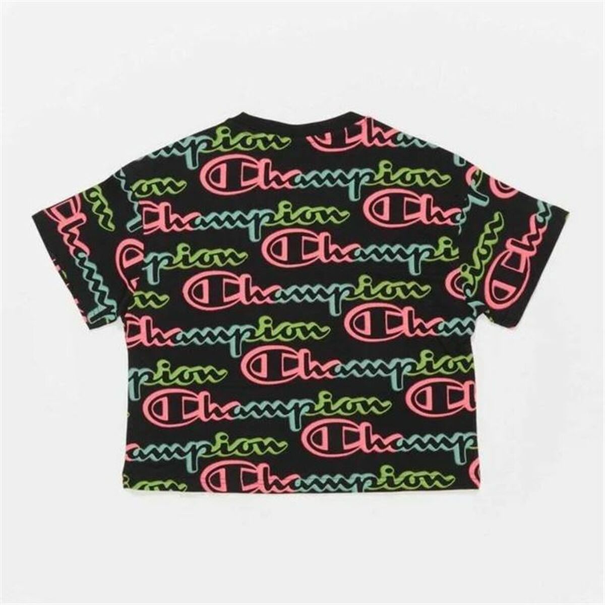 Women's Champion Crewneck Croptop Short Sleeve T-Shirt Black-6