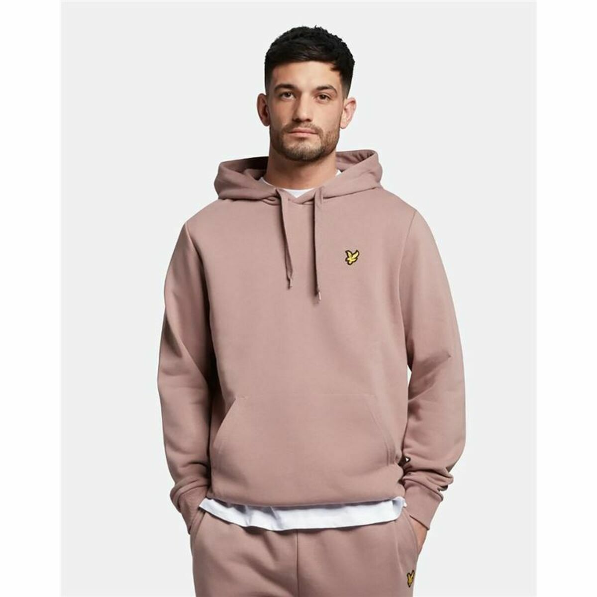 Lyle & Scott V1 Erkek Kapüşonlu Pembe-2