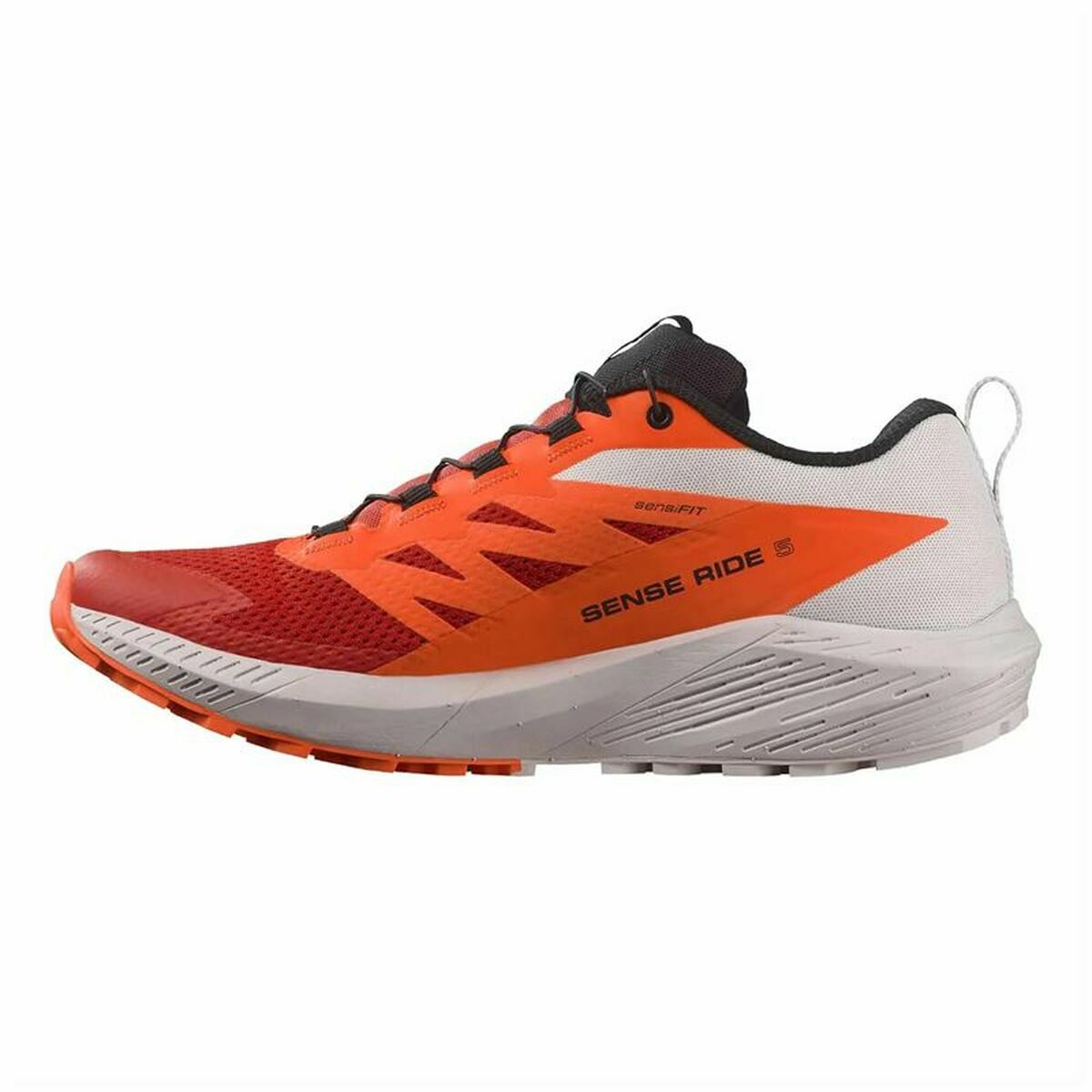 Salomon Sense Ride 5 White Red Mountain Adult Running Shoes-2
