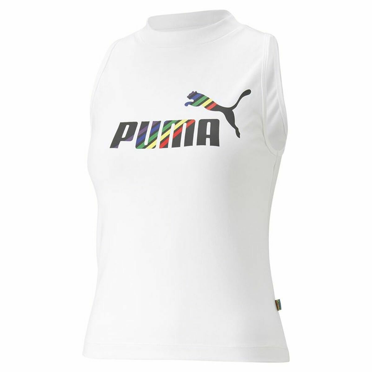 Puma Ess Women's Sleeveless T-Shirt + Love Is Love Sl White-2