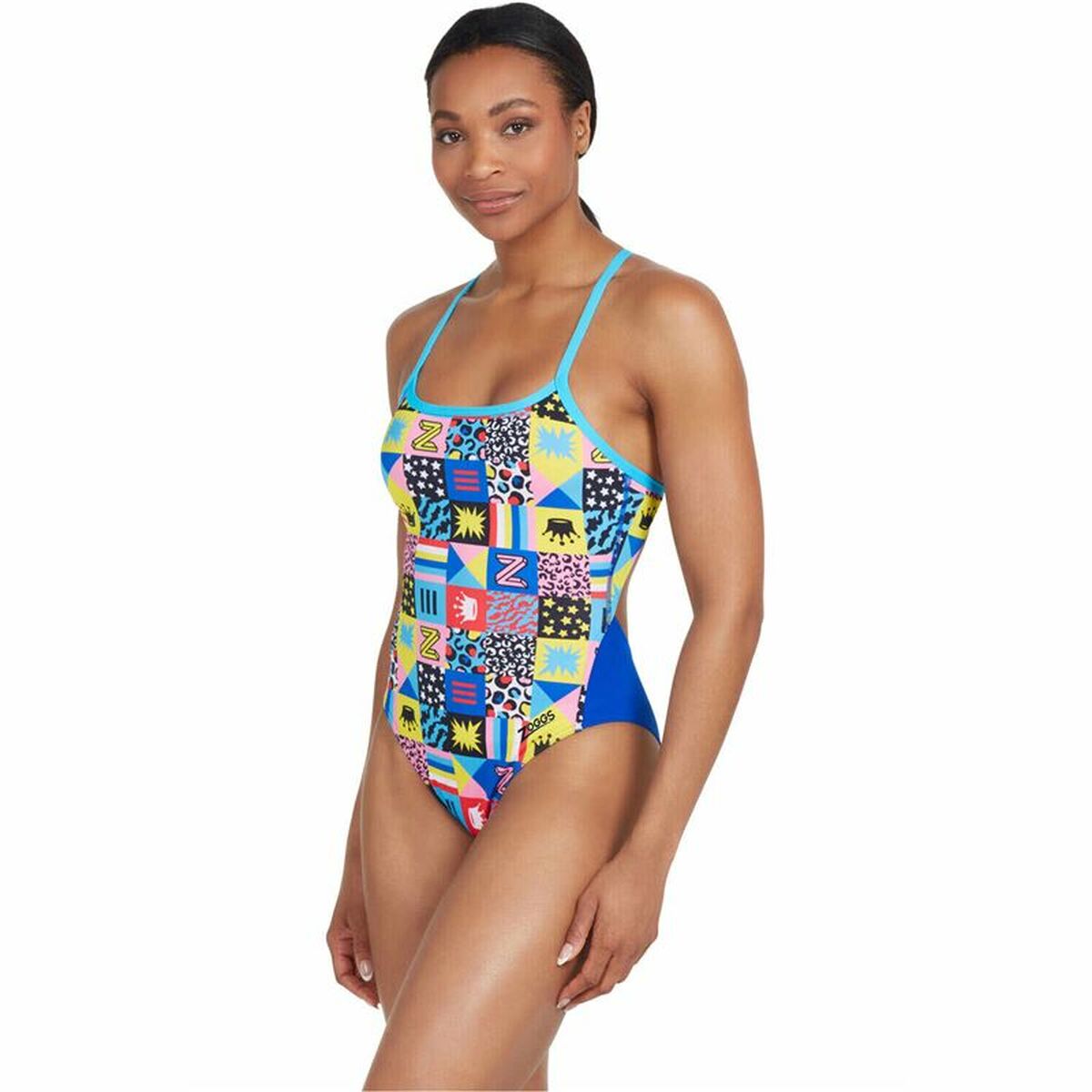 Natations pour femmes Zoggs Sky Back E + Bleu-2