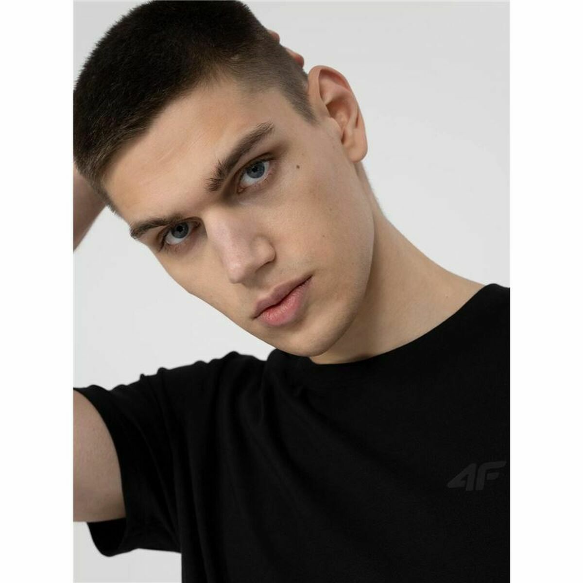 短袖球衣男子4F常规平原黑色-4