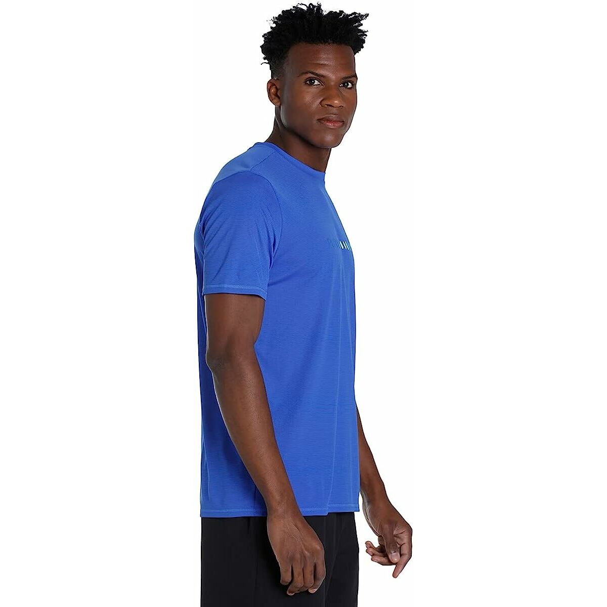 Men's Short Sleeve T-Shirt Puma Run Favorite Logo Blue-7