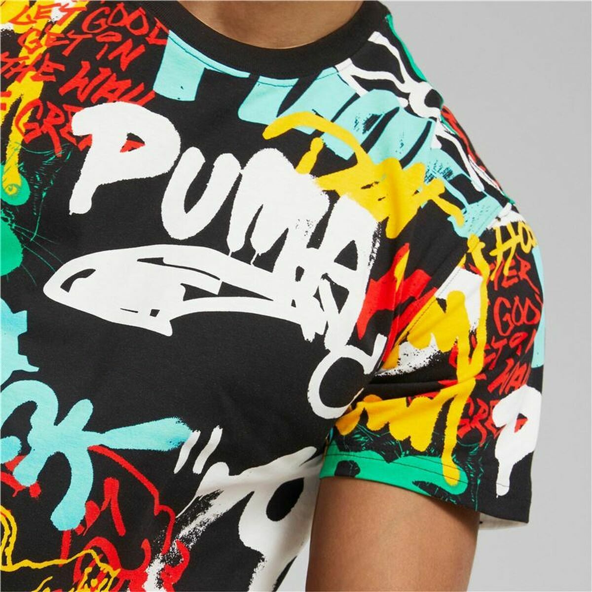 Men's Puma Graffiti Short Sleeve T-Shirt Black-3