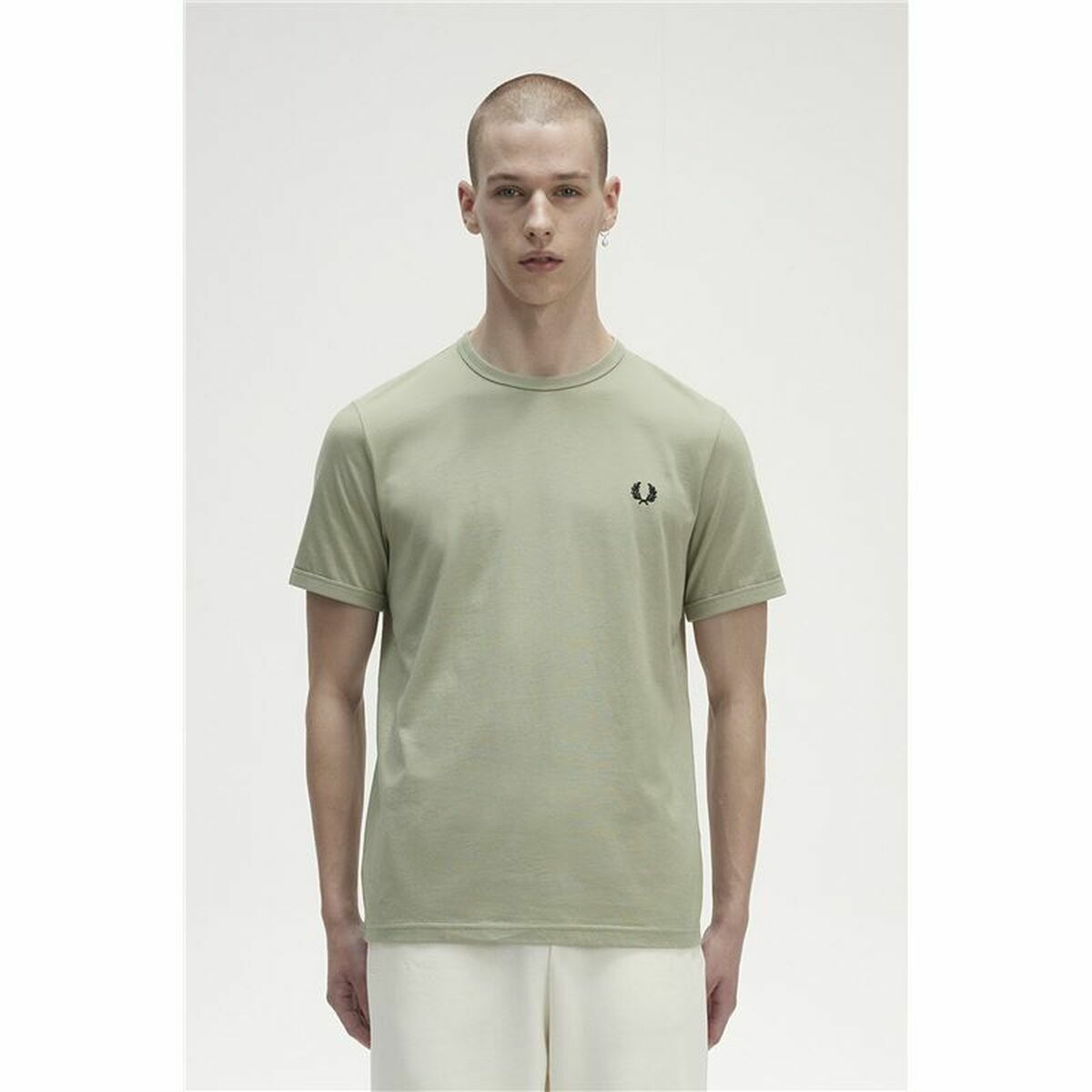Fred Perry Ringer Men's Short Sleeve T-Shirt Grey-4