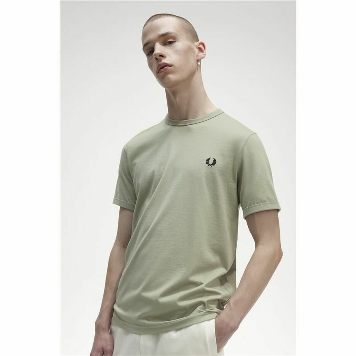 Fred Perry Ringer Men's Short Sleeve T-Shirt Grey-6
