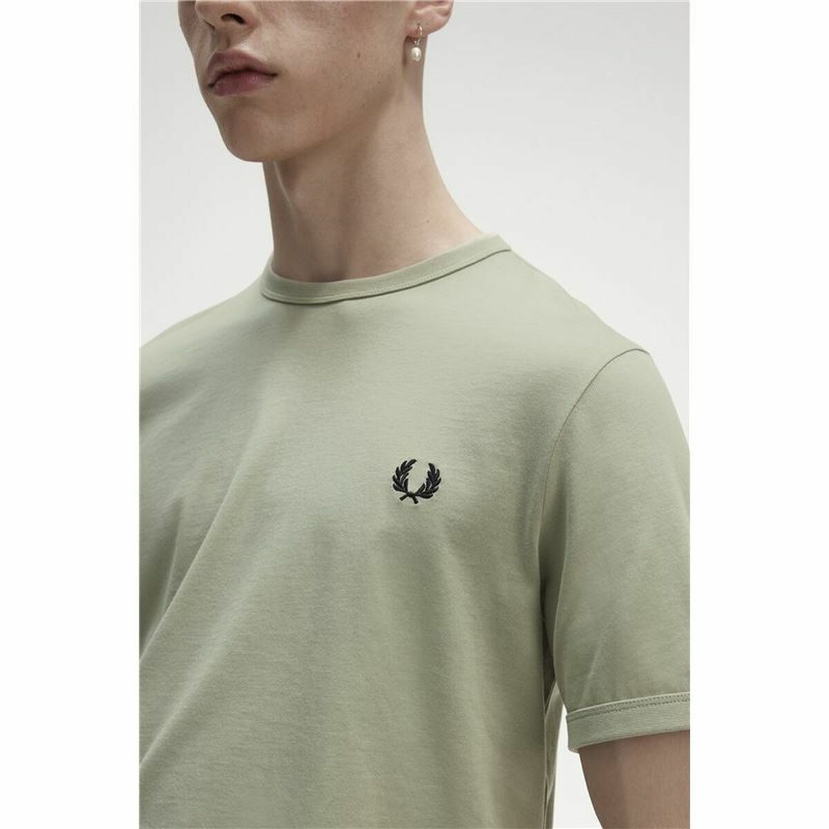 Fred Perry Ringer Men's Short Sleeve T-Shirt Grey-7