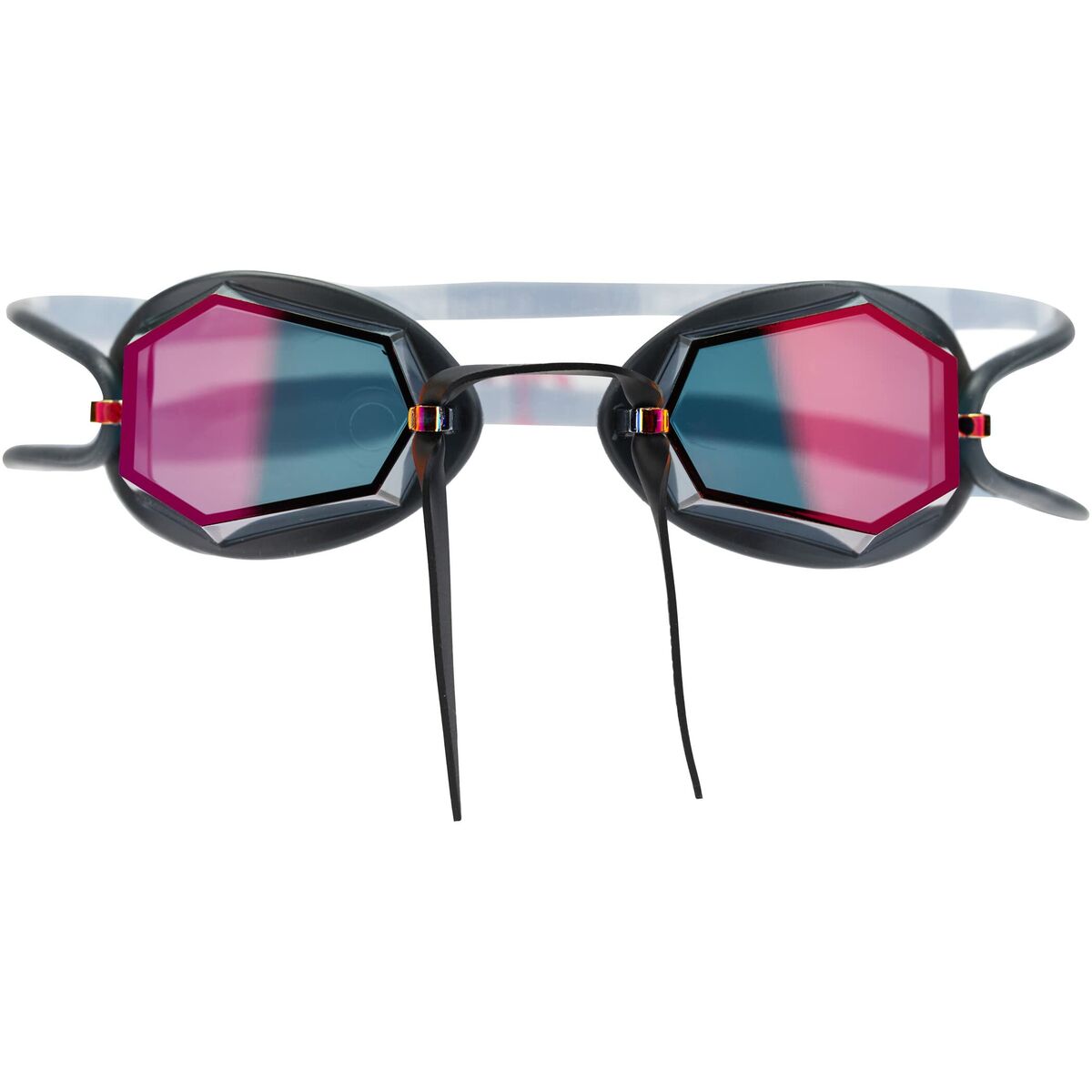Lunettes de natation Zoggs Diamond Mirror Noir Rouge Une taille-4