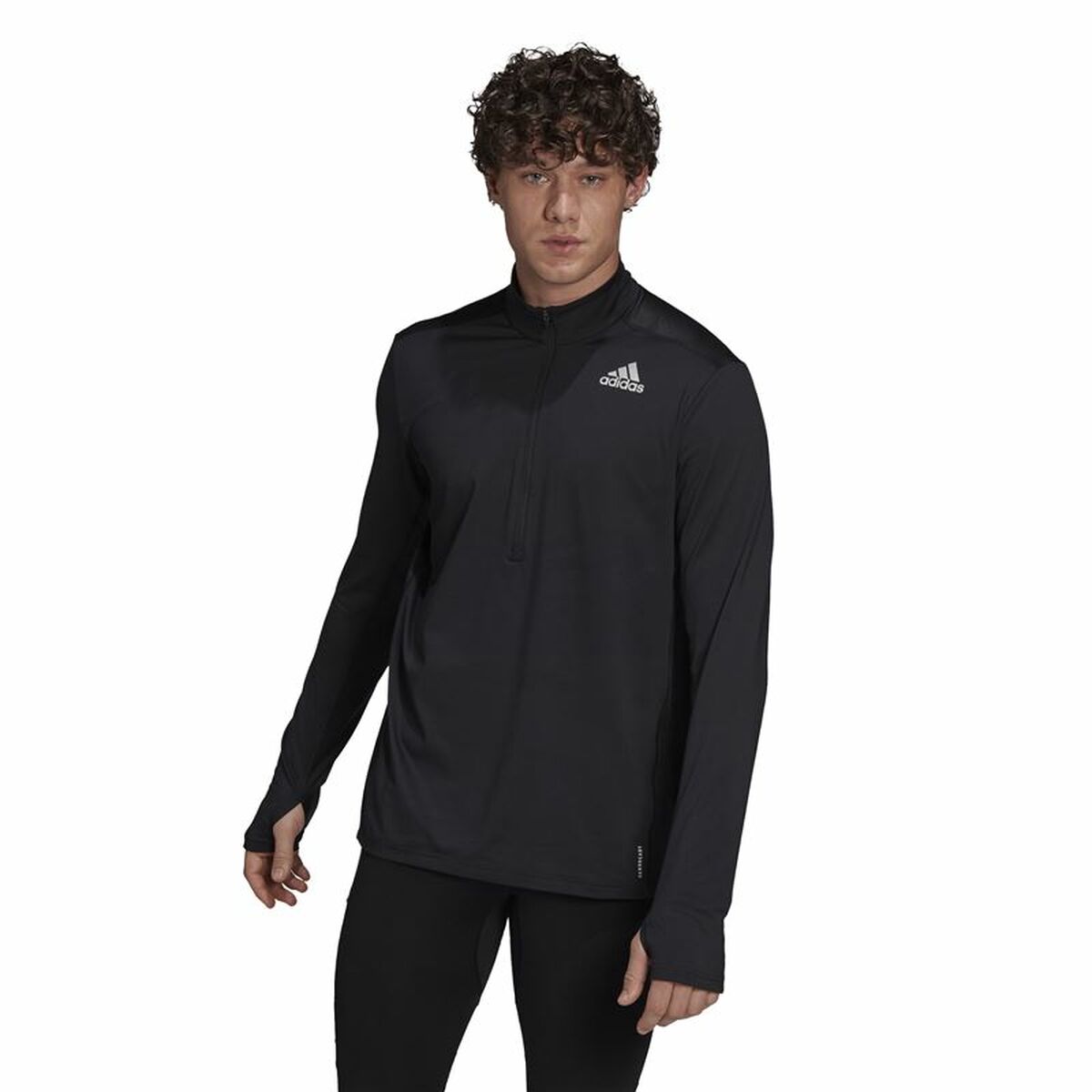 Футболка с длинным рукавом мужская Adidas Own The Run Чёрный-3