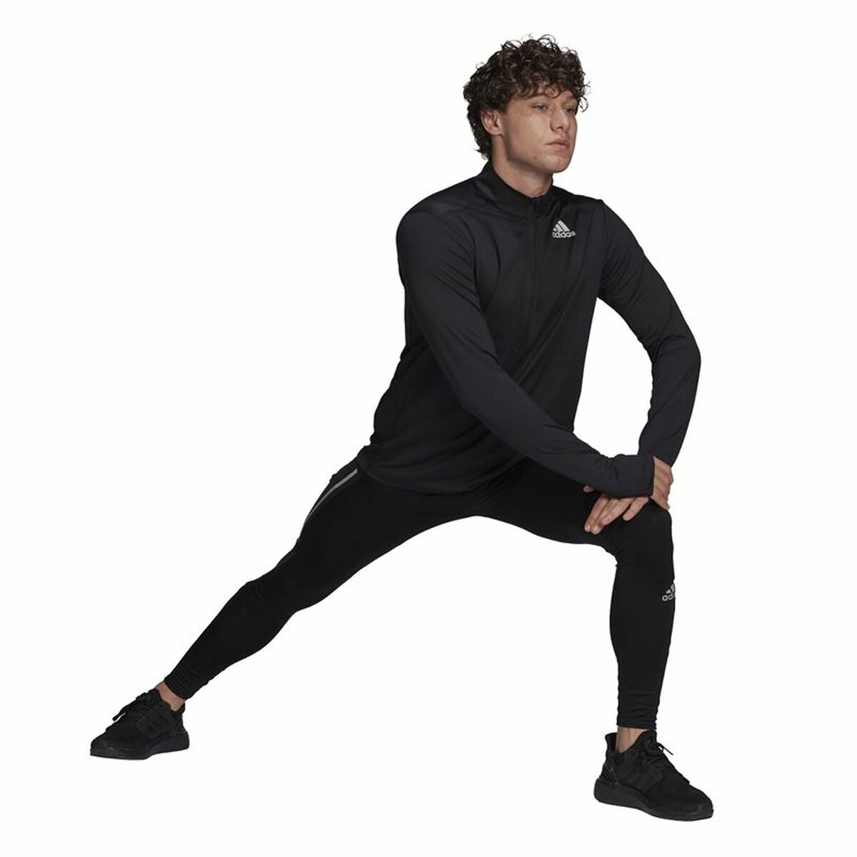 Футболка с длинным рукавом мужская Adidas Own The Run Чёрный-6