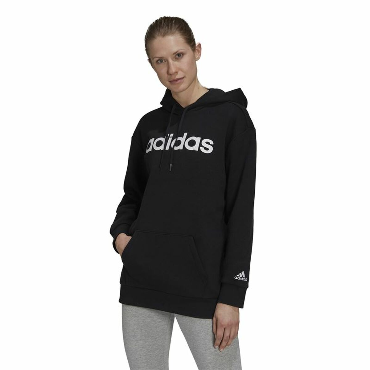Women's Adidas Essentials Oversize Hoodie Black-2