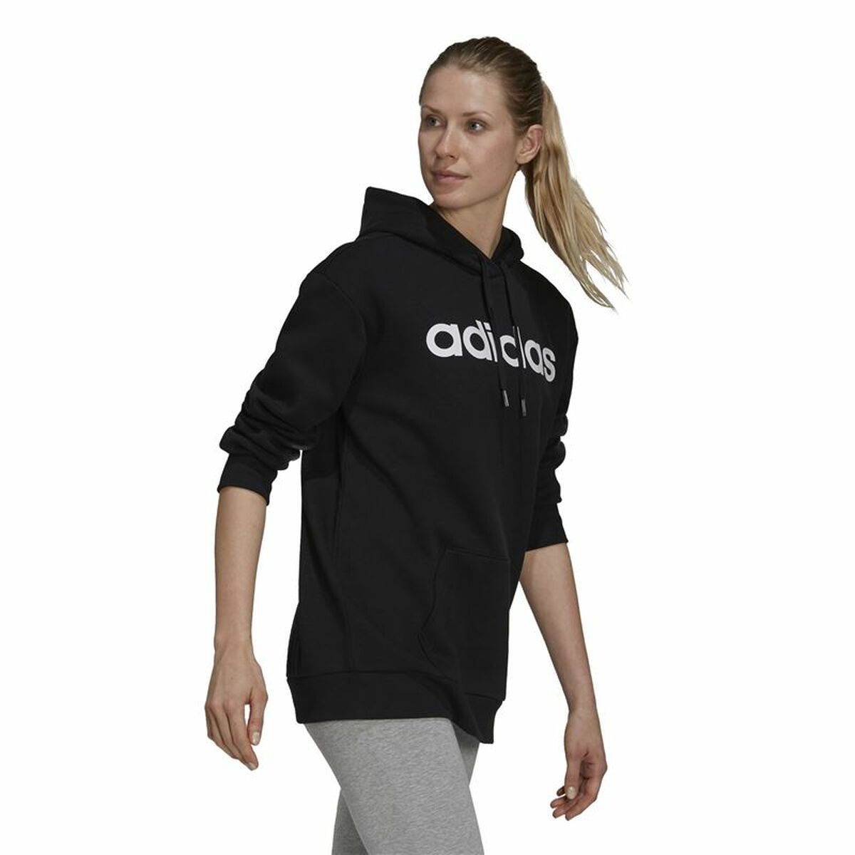 Women's Adidas Essentials Oversize Hoodie Black-4