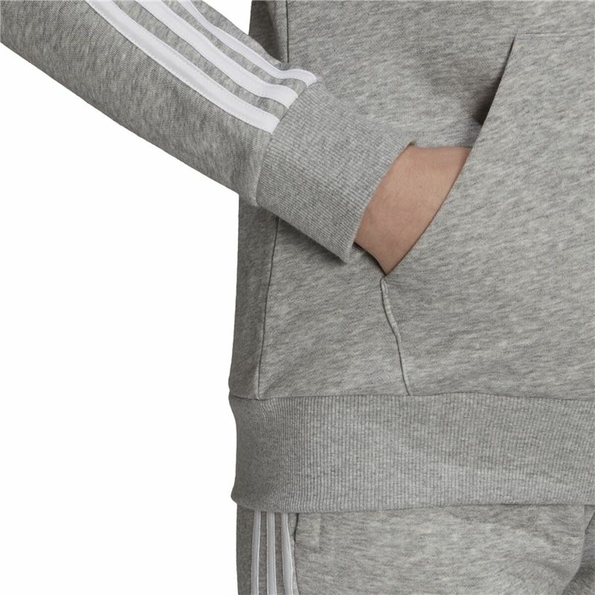 Women's Adidas Essentials French Terry Grey Hoodie-6