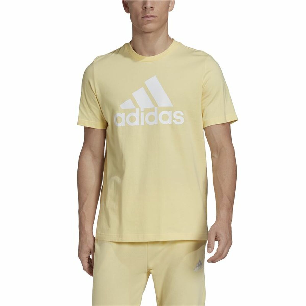 Men's Adidas Essentials Big Logo Gold Plated T-Shirt-4
