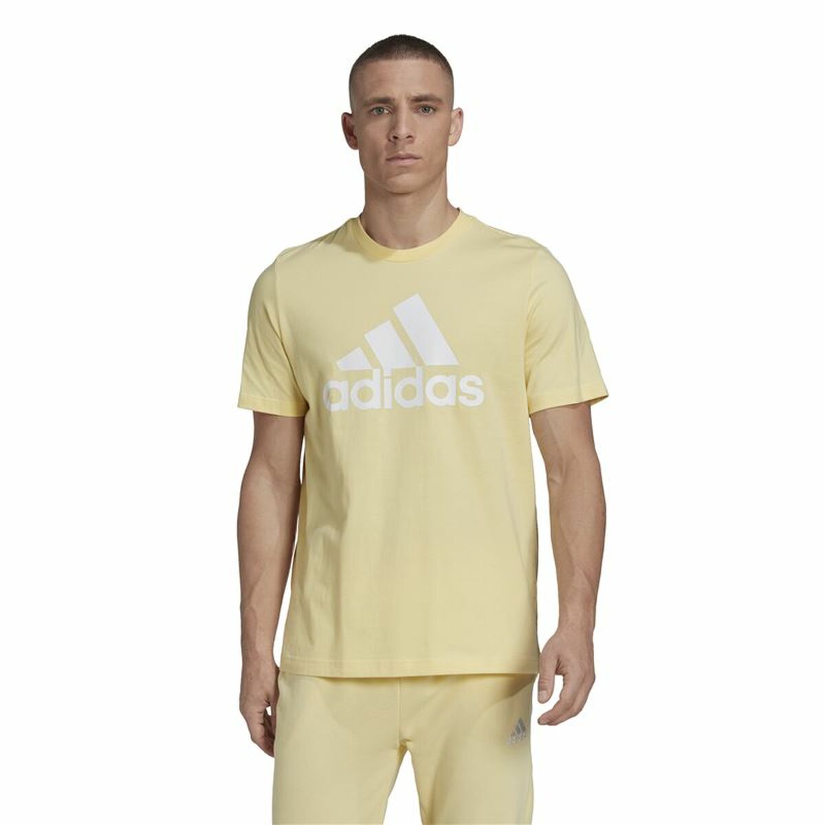 Men's Adidas Essentials Big Logo Gold Plated T-Shirt-6