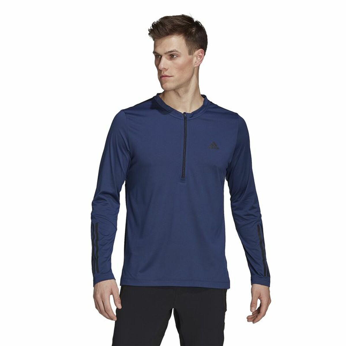 Футболка с длинным рукавом мужская Adidas Training 1/4-Zip Темно-синий-6