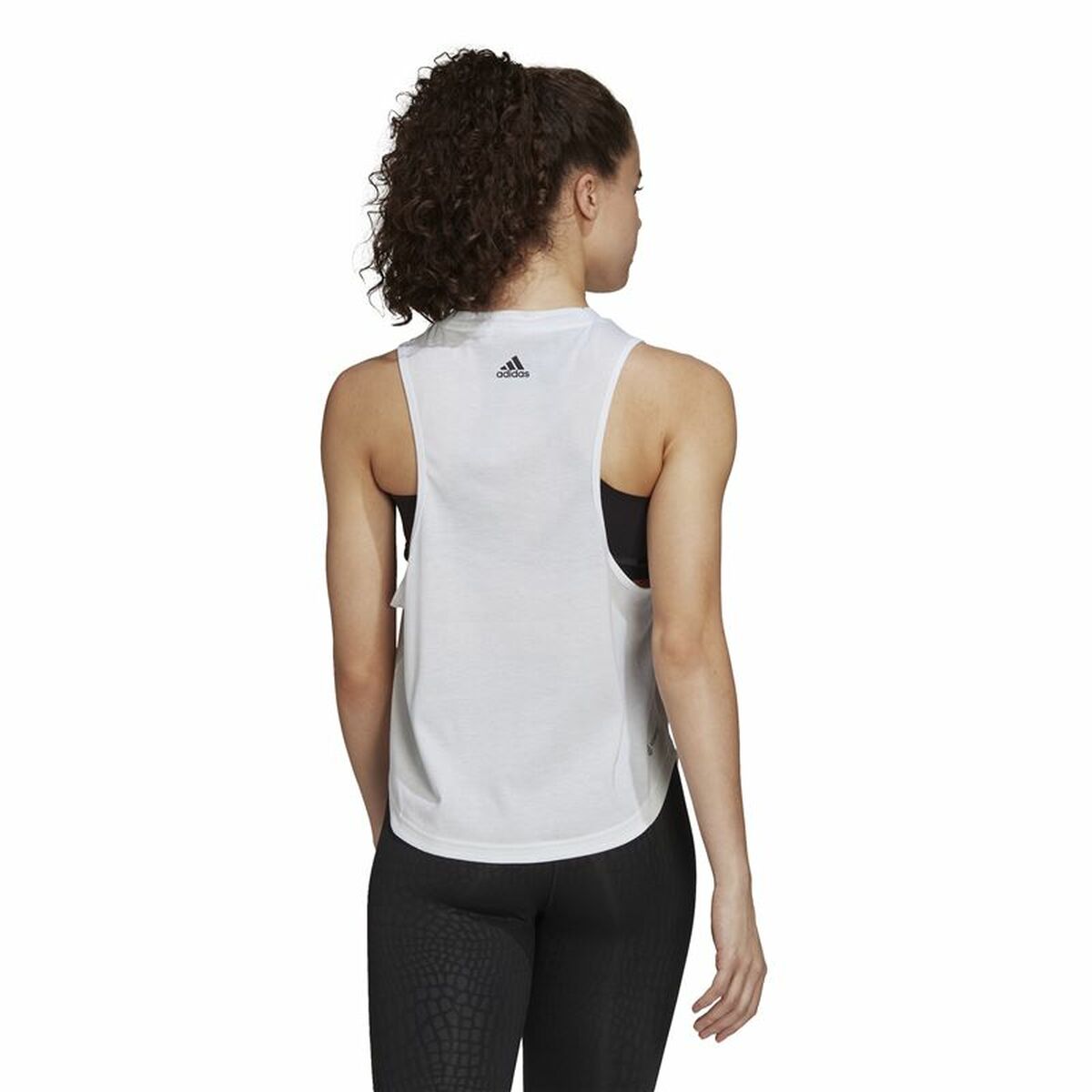 Women's Adidas AEROREADY Racerback Sleeveless T-Shirt White-4