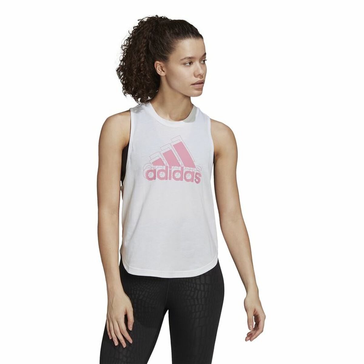 Women's Adidas AEROREADY Racerback Sleeveless T-Shirt White-5