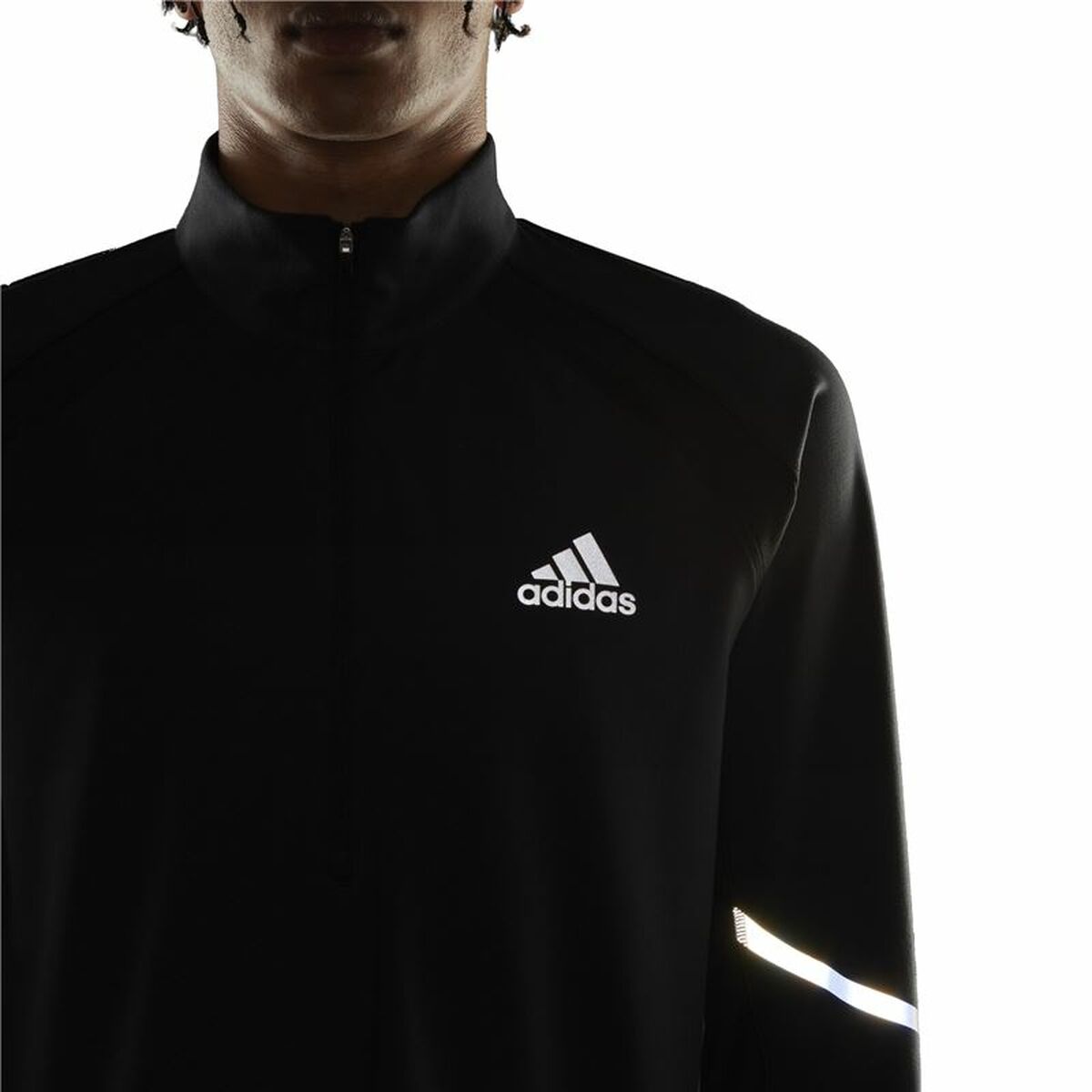 Hooded Men's Adidas Fast 1/2 Zip Black-2