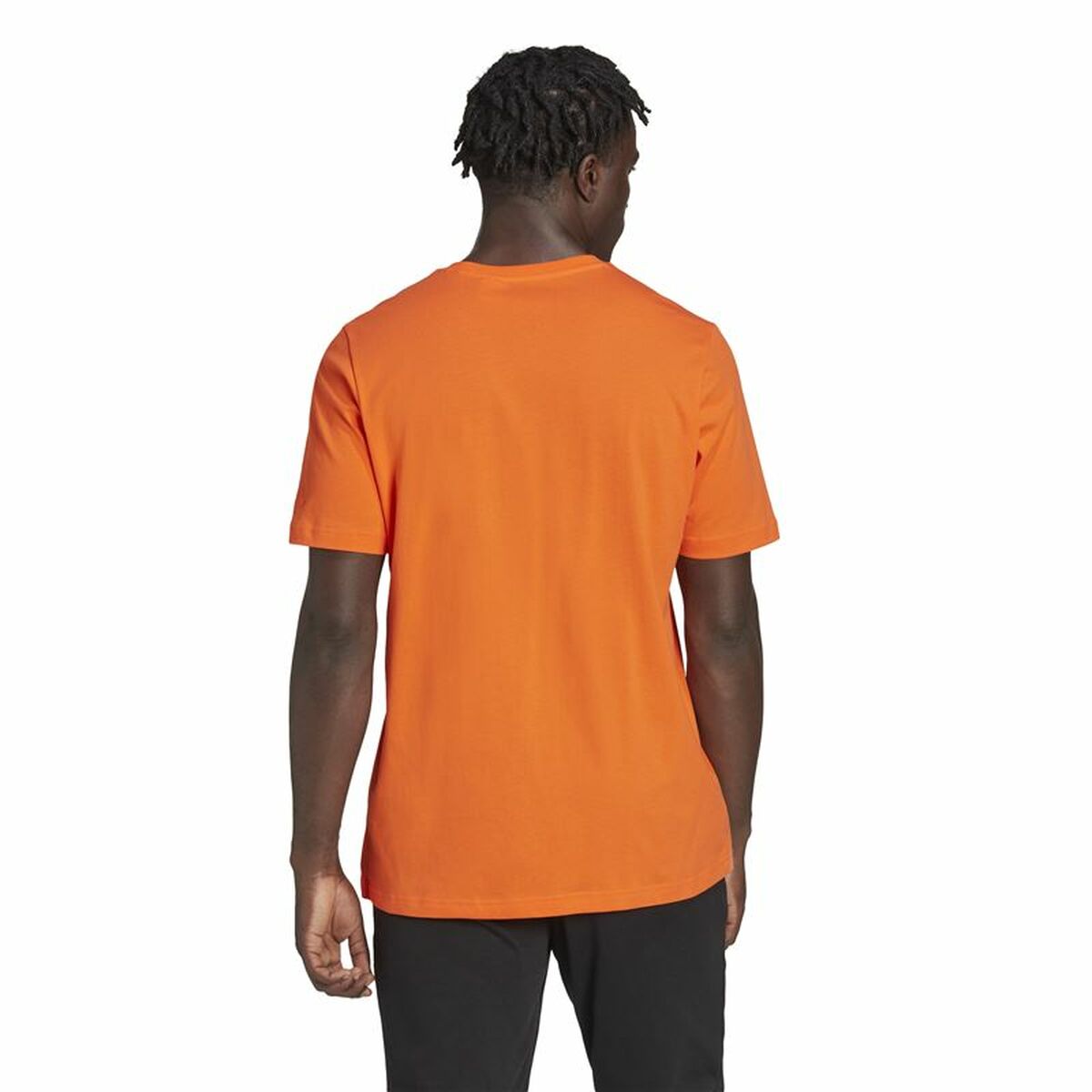 Men's Adidas Essentials Embroided Linear T-Shirt Orange-5