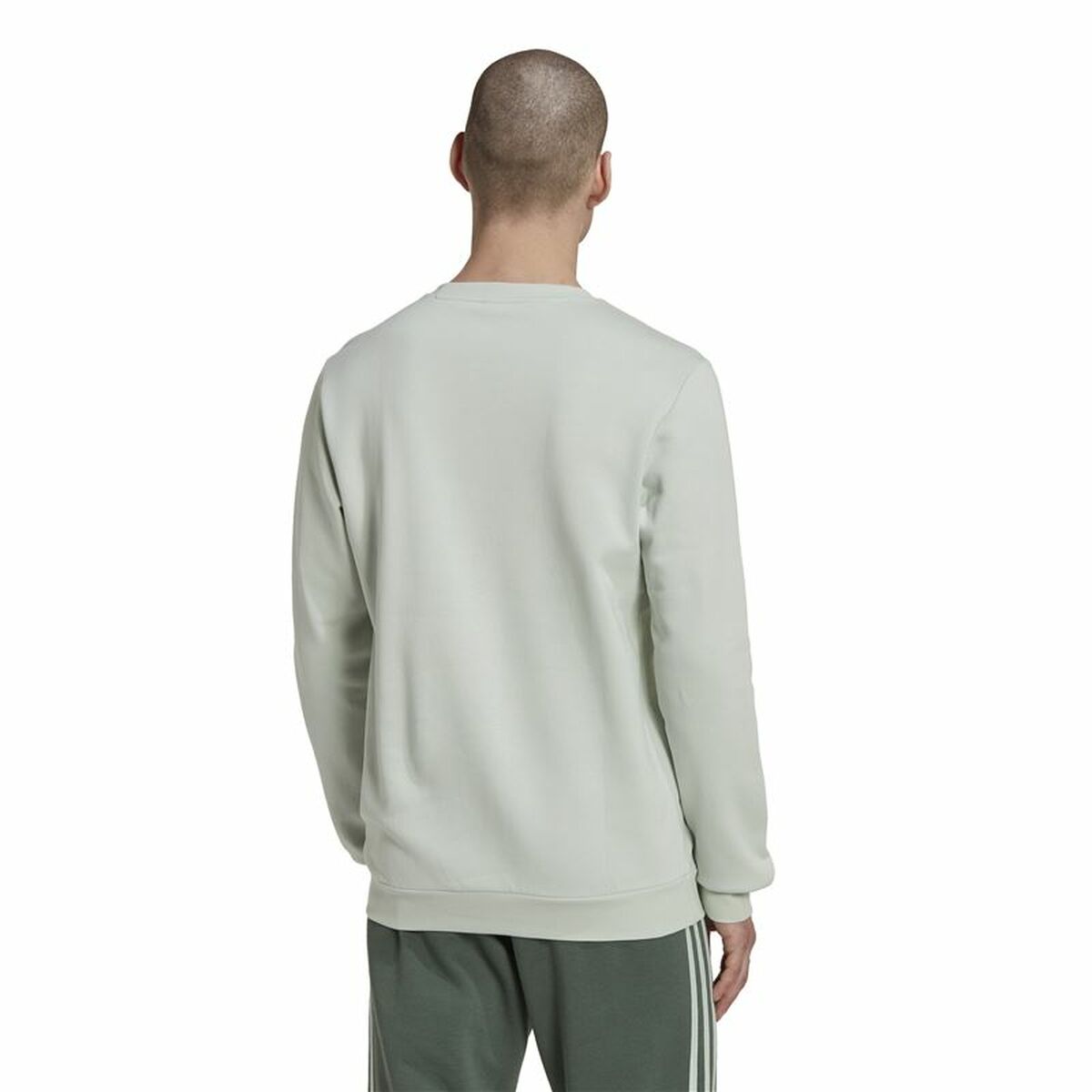 Men's Adidas Essentials Hooded Sweatshirt Light Gray White-3
