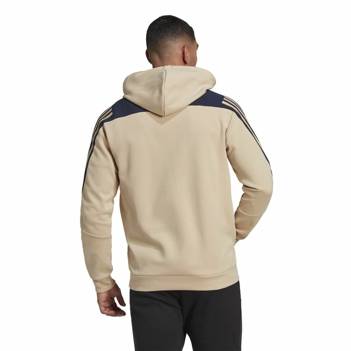 Men's Adidas Future Icons 3 Bandas Beige Hoodie-4