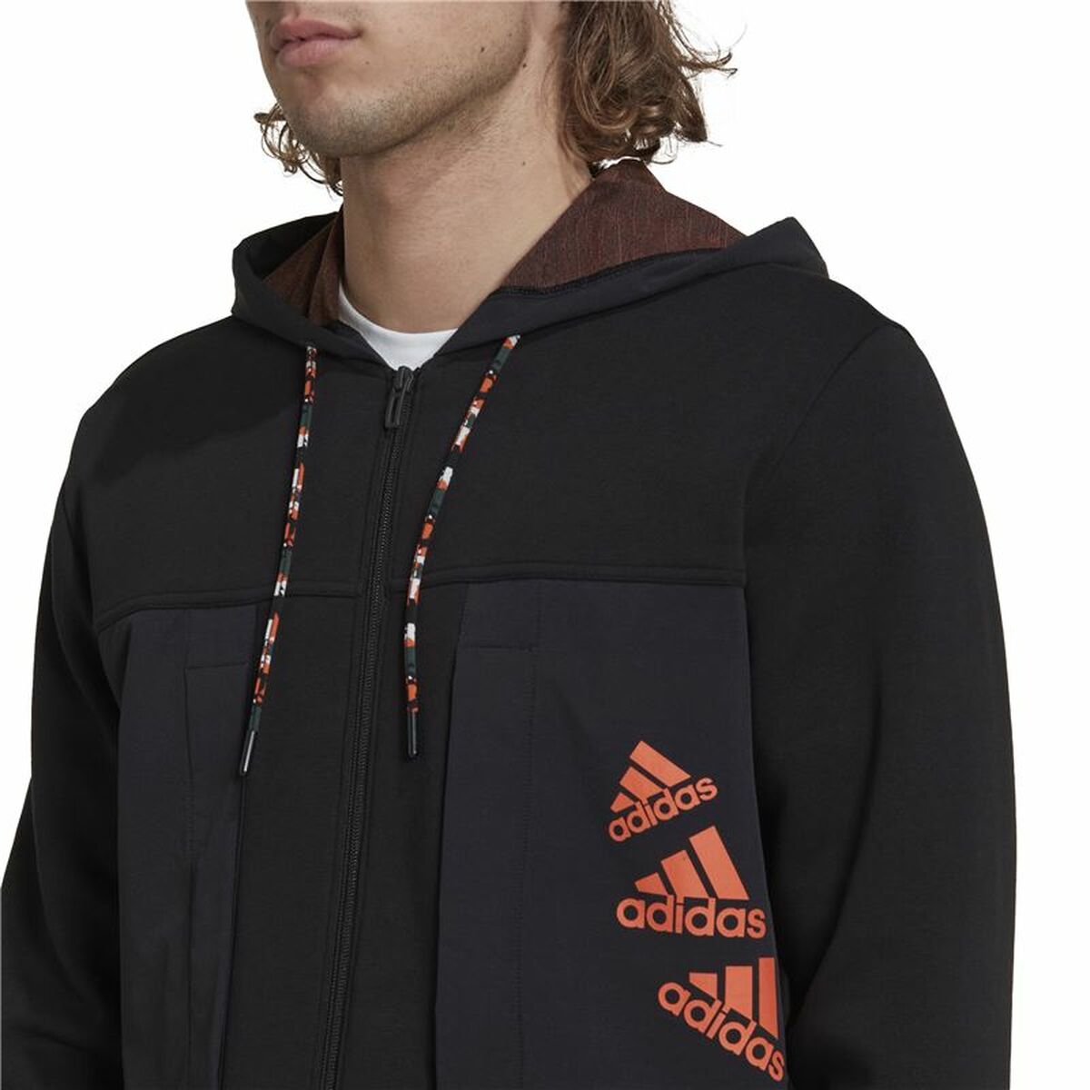 Men's Adidas Essentials BrandLove Hoodie Black-3