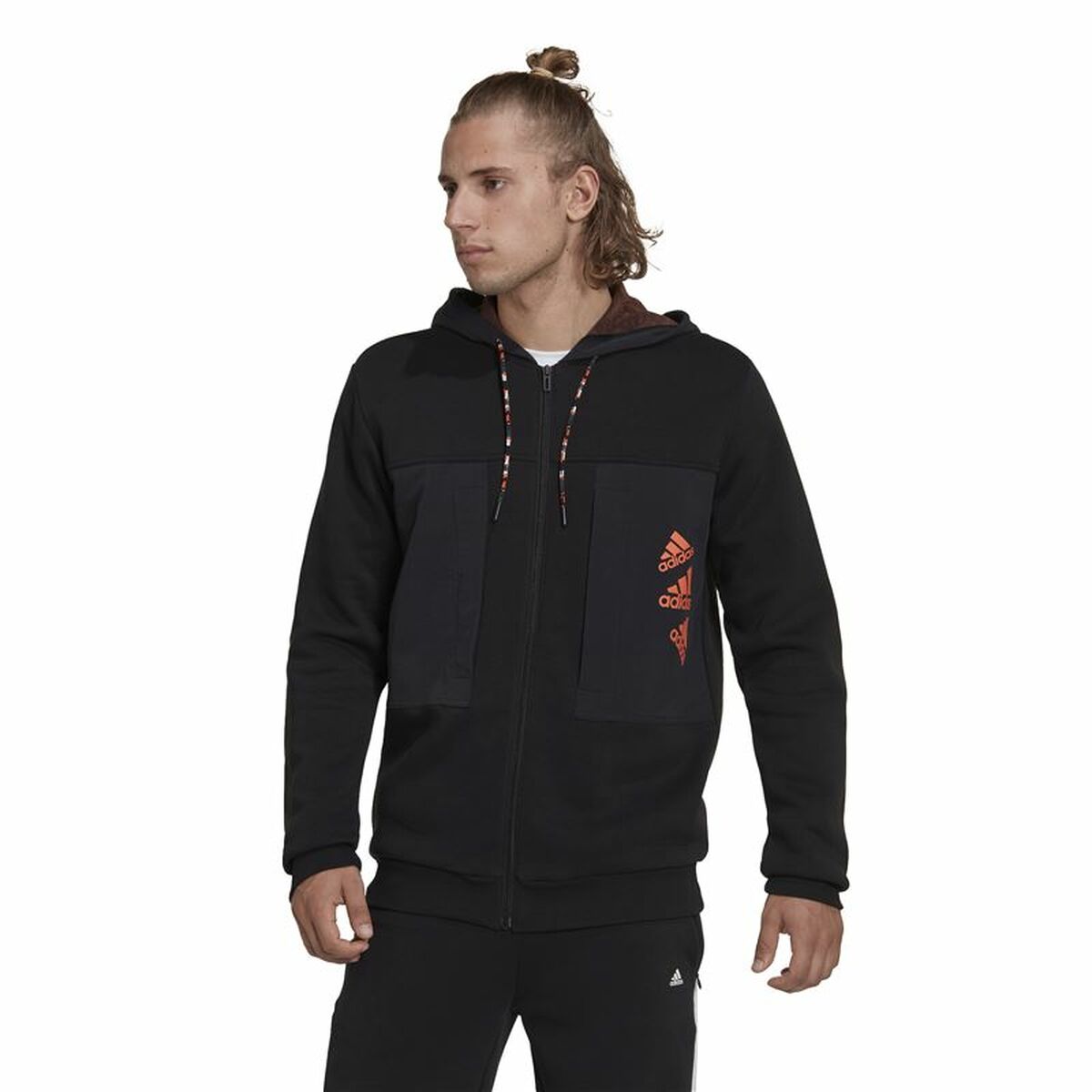 Men's Adidas Essentials BrandLove Hoodie Black-6