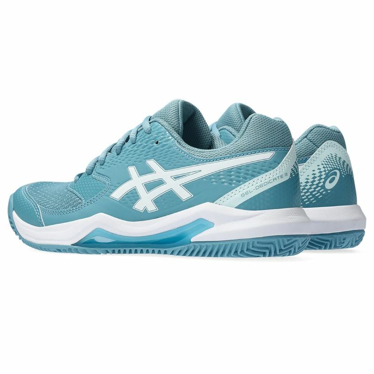 Sapatos de tênis femininos Asics Gel-Dedicate 8 Clay Claro Azul-7