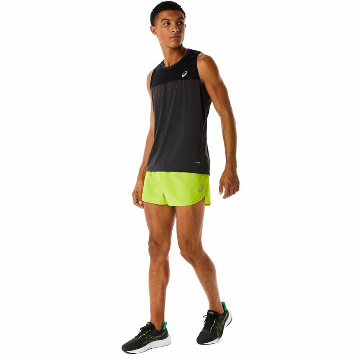 Sporty Men's Shorts Asics Core Split Lime Green-6