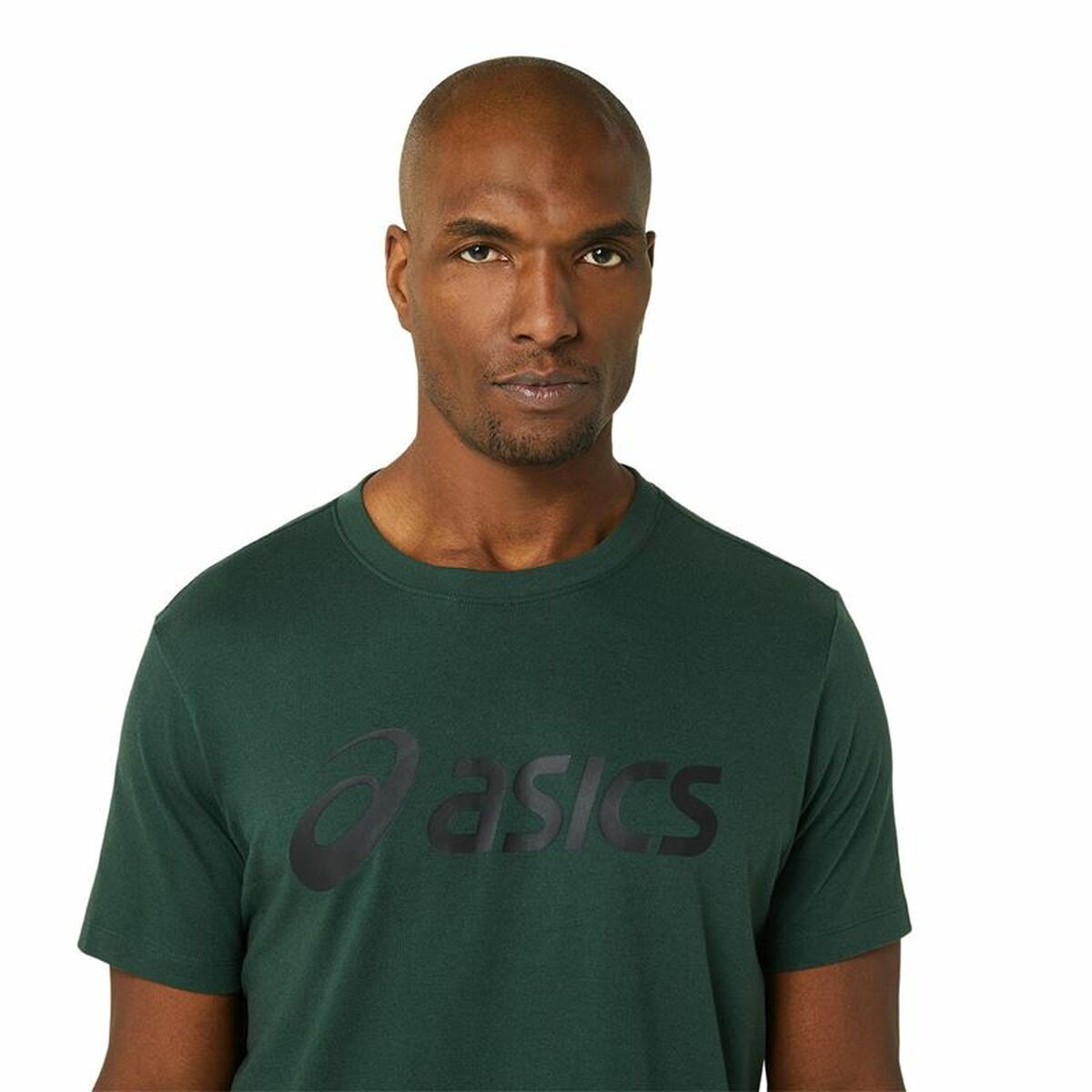 短袖衬衫男士Asics Big Logo深绿色-2