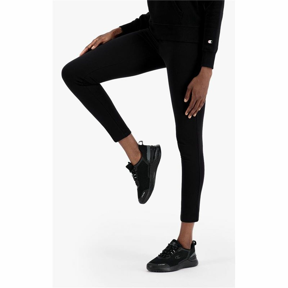 Champion C Logo Stretch Women's Sports Tights Black XS-3