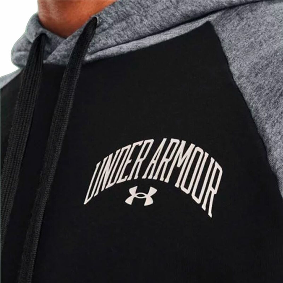 Men's Hoodie Under Armour Wordmark Colorblock Black-2