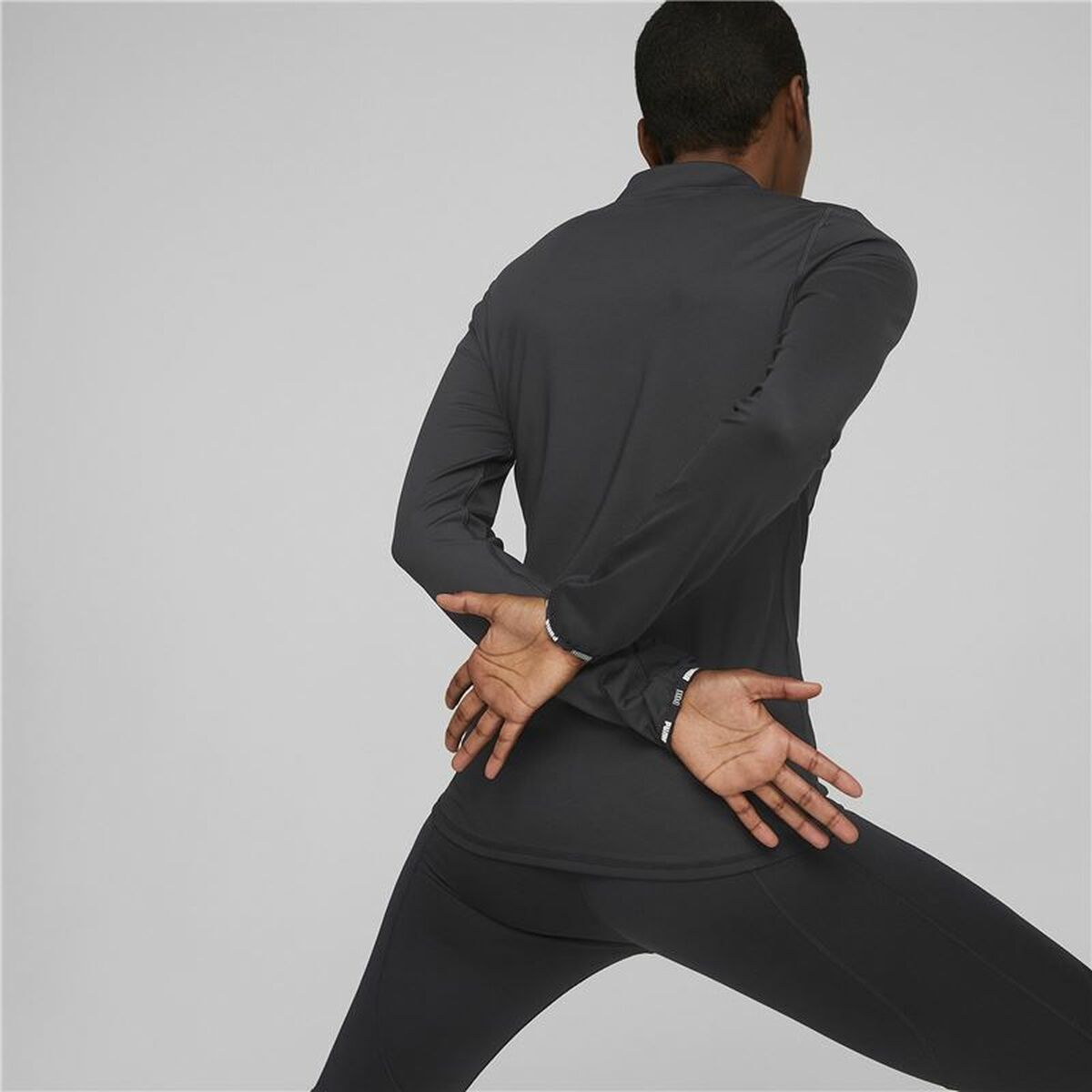 Women's Puma Strong Long Sleeve T-Shirt 1/4 Zip Black-4