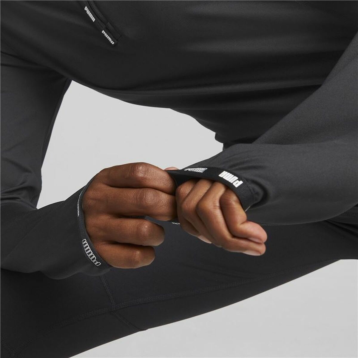 Women's Puma Strong Long Sleeve T-Shirt 1/4 Zip Black-5