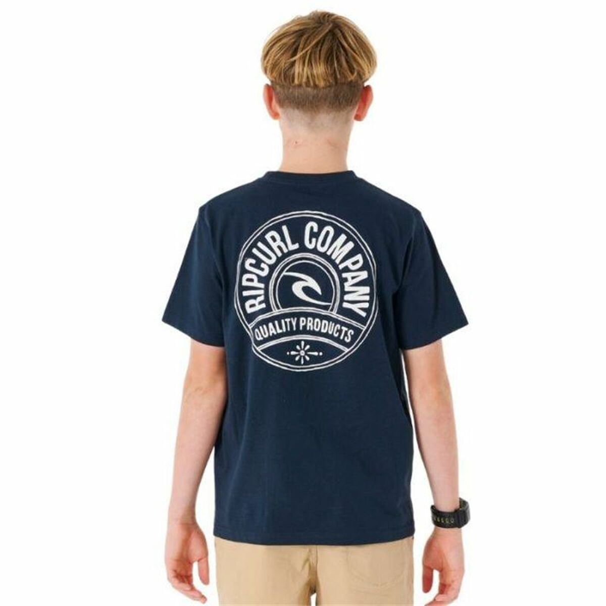 儿童短袖衬衫Rip Curl Stapler深蓝色-4