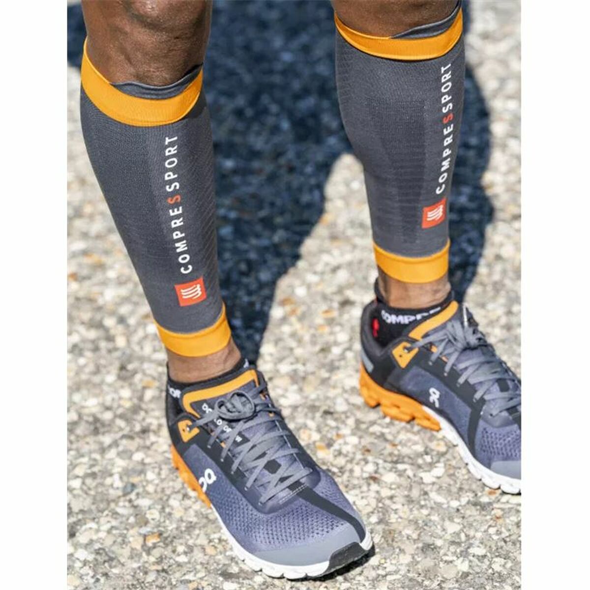 Компрессионные спортивные полугольфы для голени Compressport R2 3.0 Чёрный-3