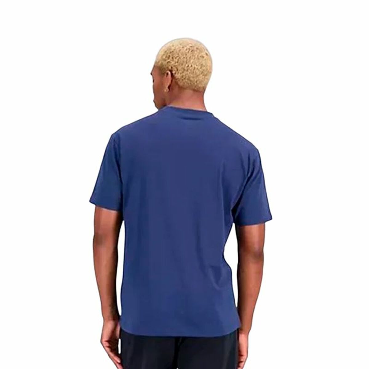 Men's Short Sleeve T-Shirt New Balance Essentials Stacked Logo Blue-4