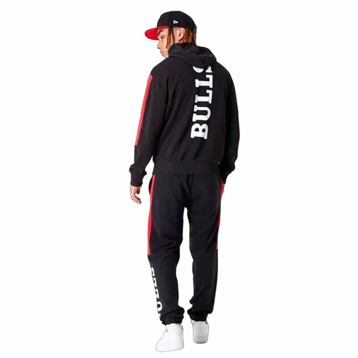 Unisex New Era NBA Color Block Chicago Bulls Hoodie Black-5